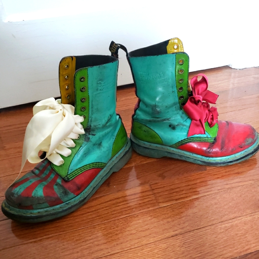 Hand painted doc martens clown boots